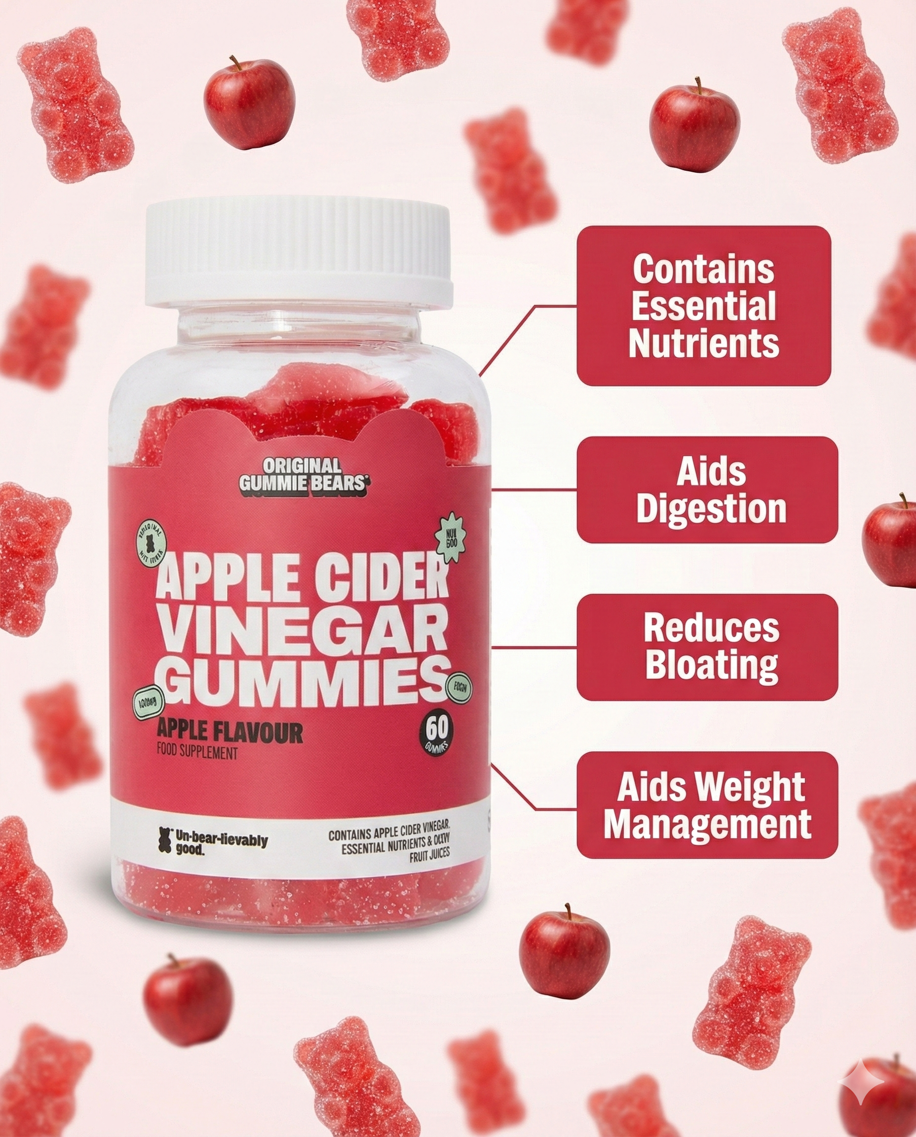 Apple Cider Vinegar Gummies by Original Gummie Bears