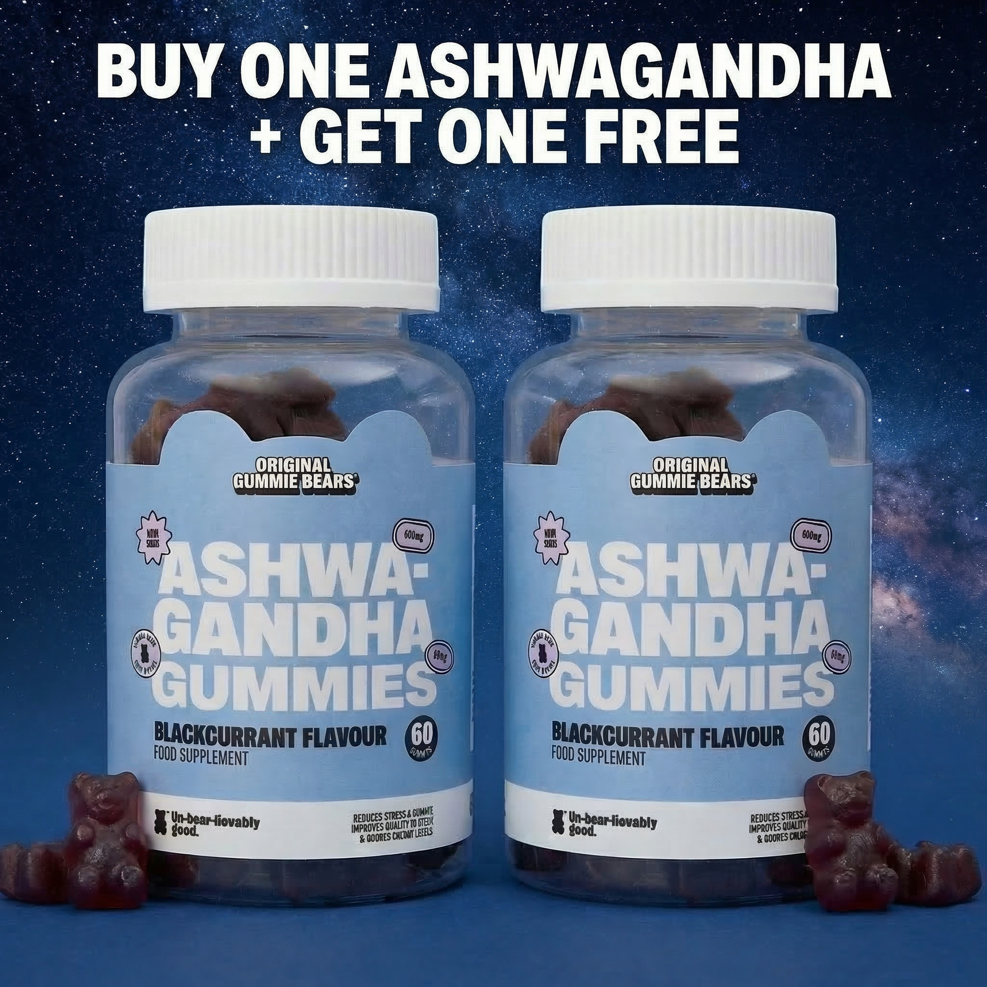 Ashwagandha Gummies by Original Gummie Bears + FREE ASHWAGANDHA GUMMIES